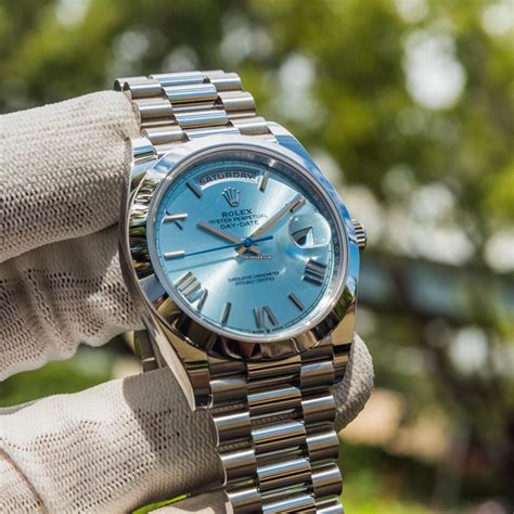 rolex day date platinum ice blue dial|rolex day date platinum price.